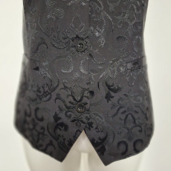 Grace Karin NEW Black Jacquard Steampunk Preppy Victorian Vest Size L - Picture 4 of 14